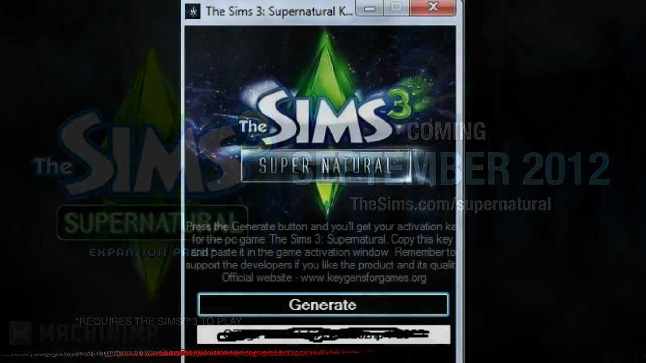 the sims 3 supernatural key
